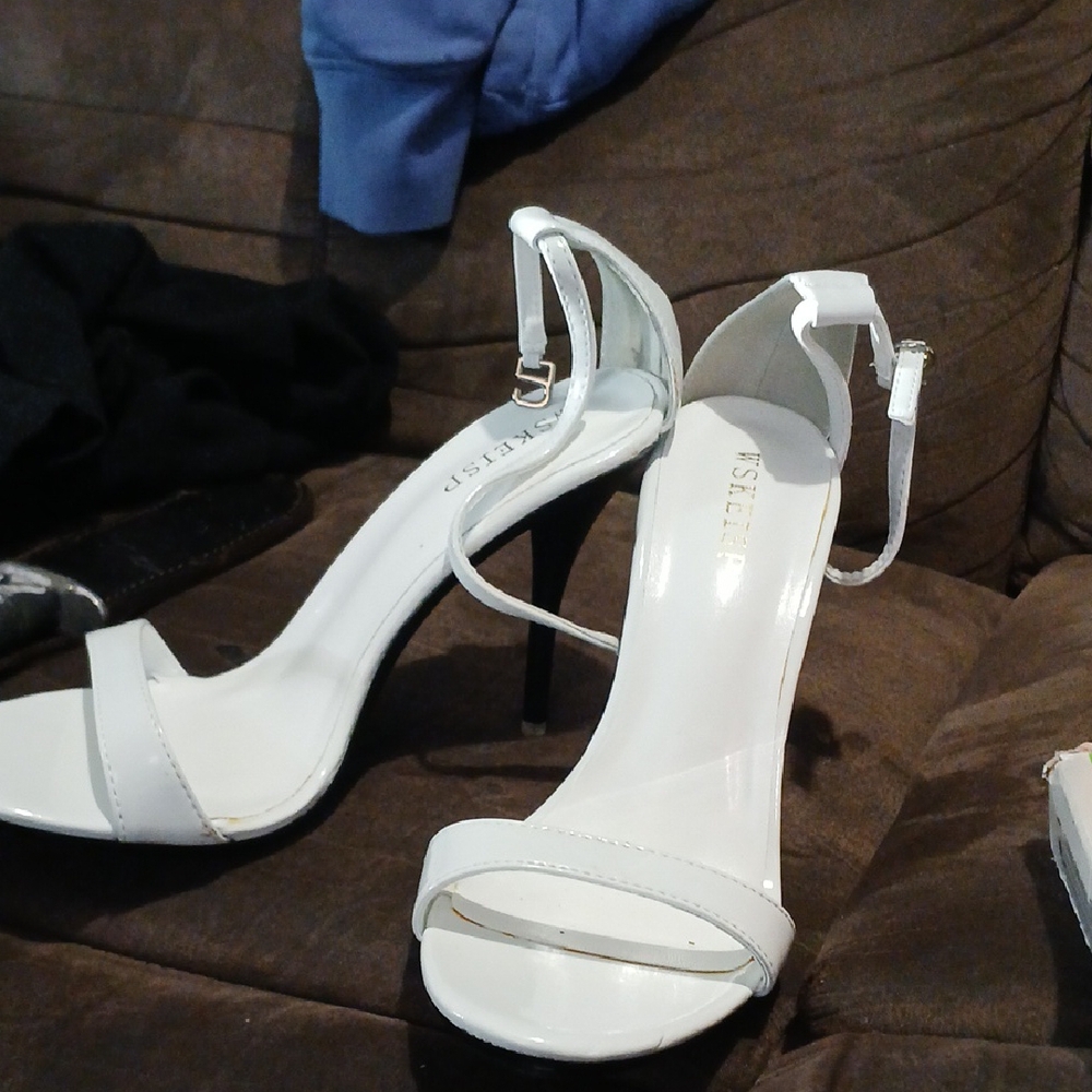 Elegant White Strappy Heels